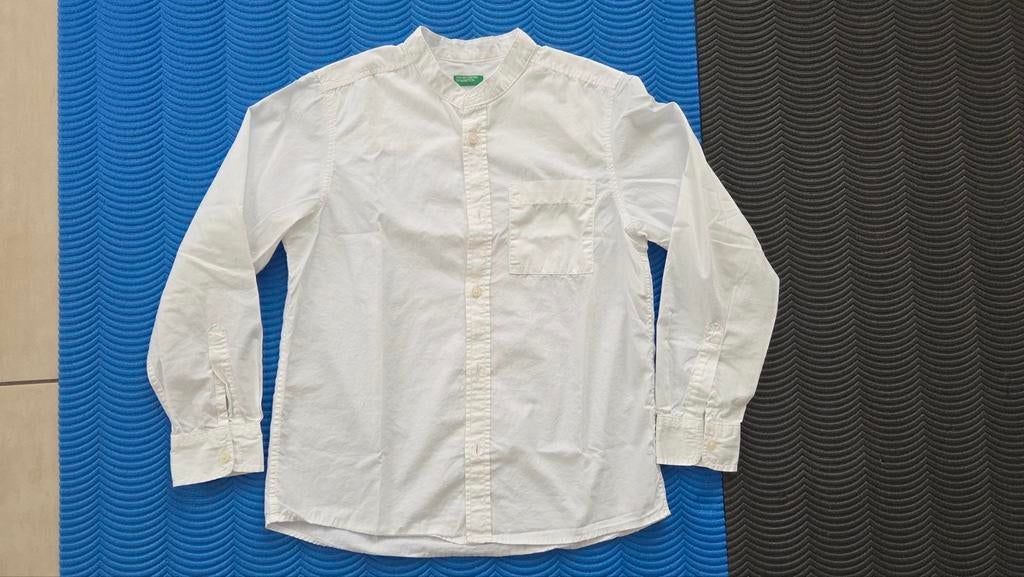 United Colors of Benetton witte jongens blouse, United Colors of Benetton, Overhemd of Blouse, Ophalen of Verzenden, Zo goed als nieuw