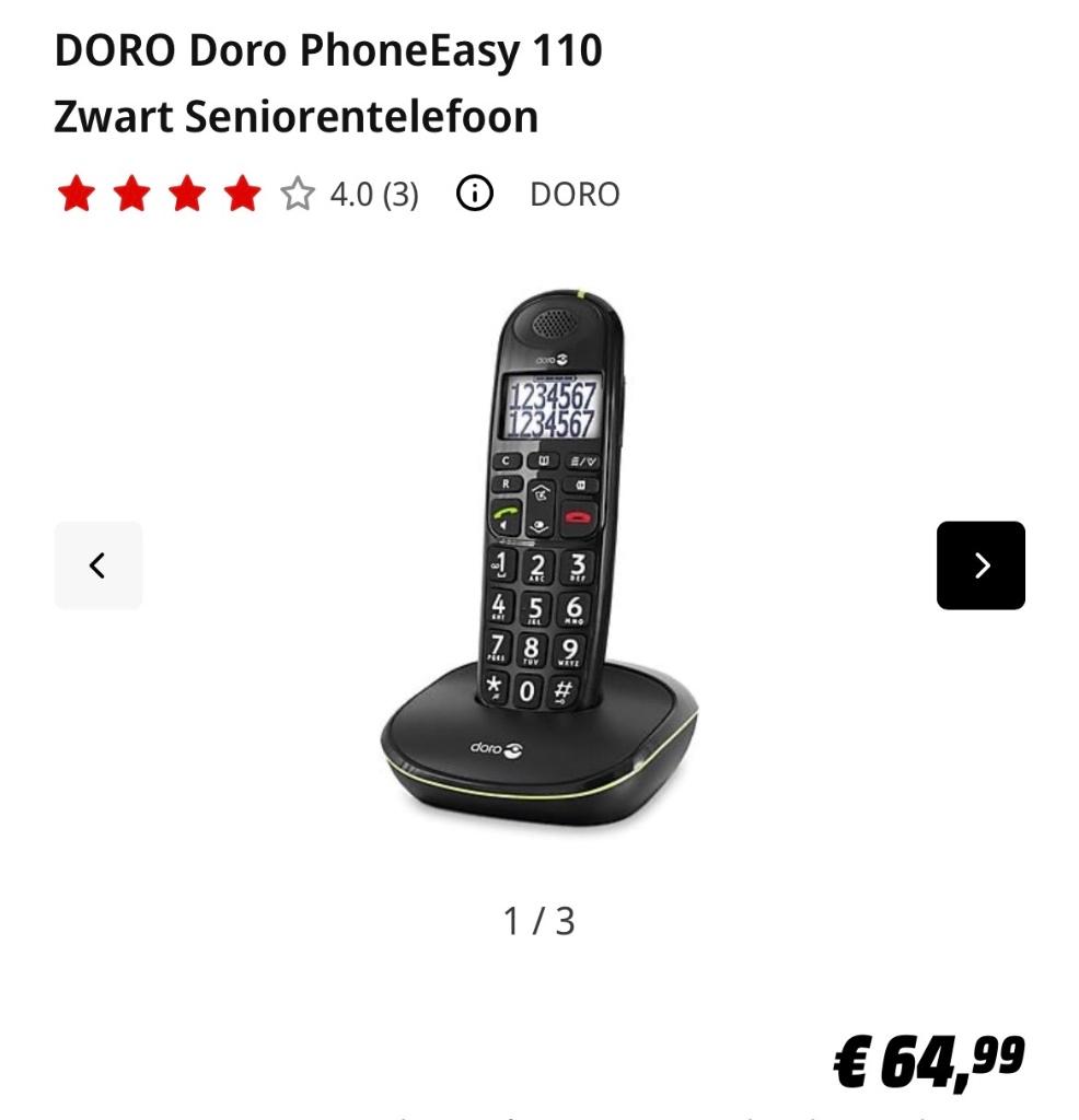 SENIOREN TELEFOON €5,00, Telecommunicatie, Vaste telefoons | Handsets en Draadloos, Ophalen, Zo goed als nieuw, 1 handset