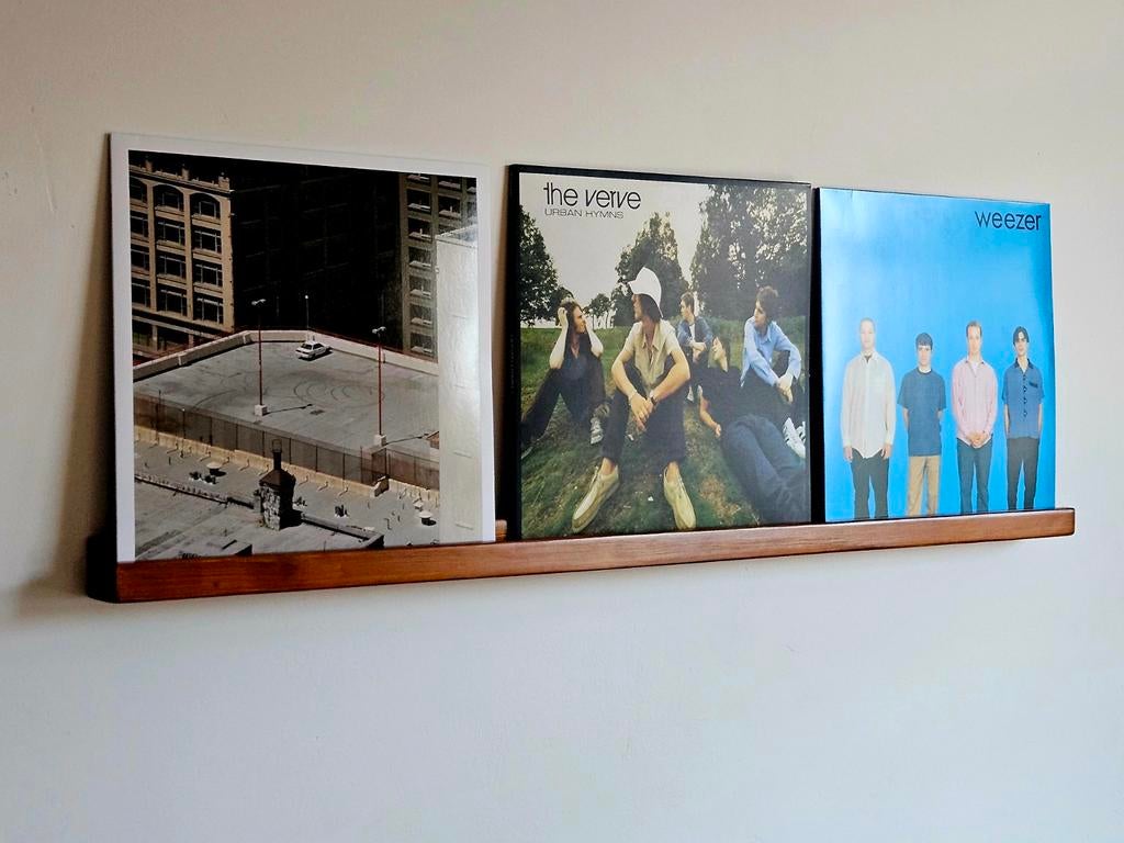 LP houder | houten vinyl Wandplank | 100cm voor3 LP's | muur, Ophalen of Verzenden, Nieuw
