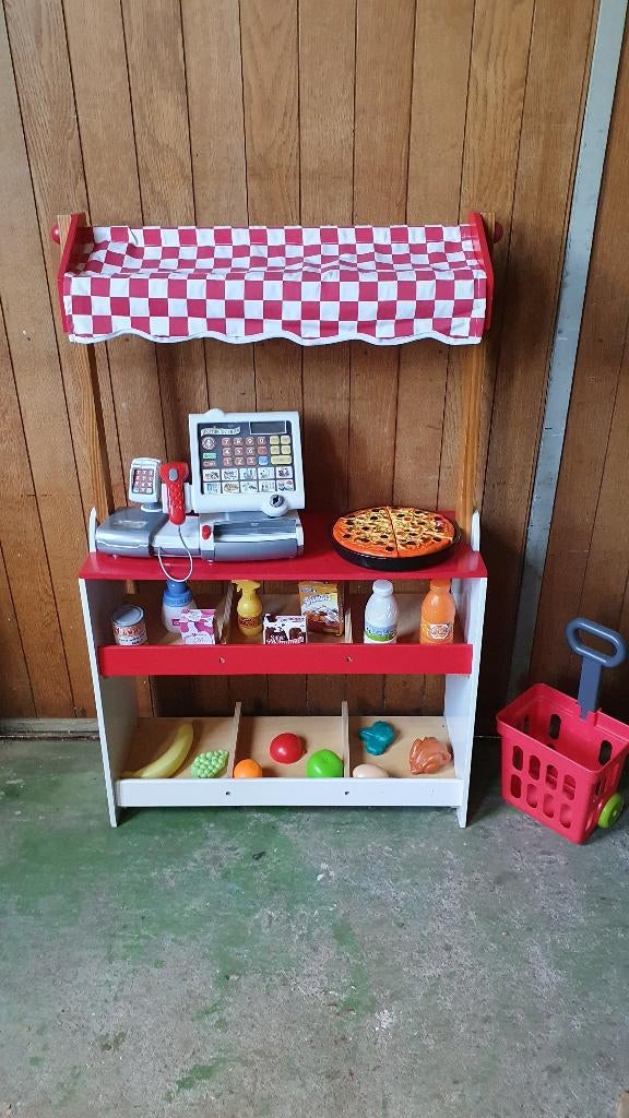 Nieuw Winkeltje/marktkraam, volledig ingericht: grote kassa,, Ophalen, Nieuw, Hout
