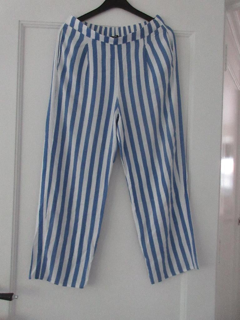 streep zomerbroek, broek Tenzenis S, Blauw, Nieuw, Ophalen of Verzenden, Maat 36 (S)