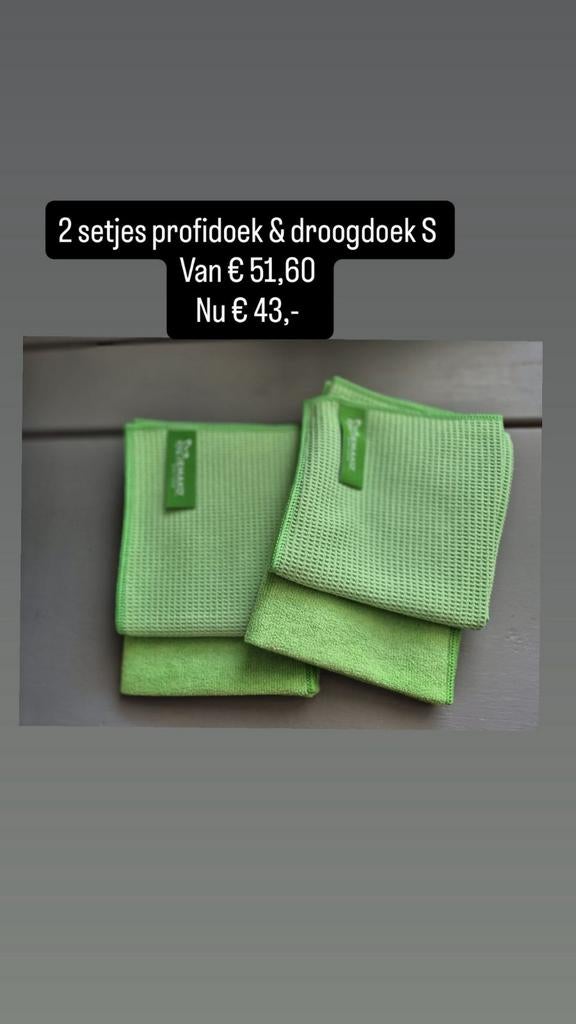 2 sets profidoek & droogdoek S - Nieuw!, Ophalen of Verzenden, Mop of Dweil