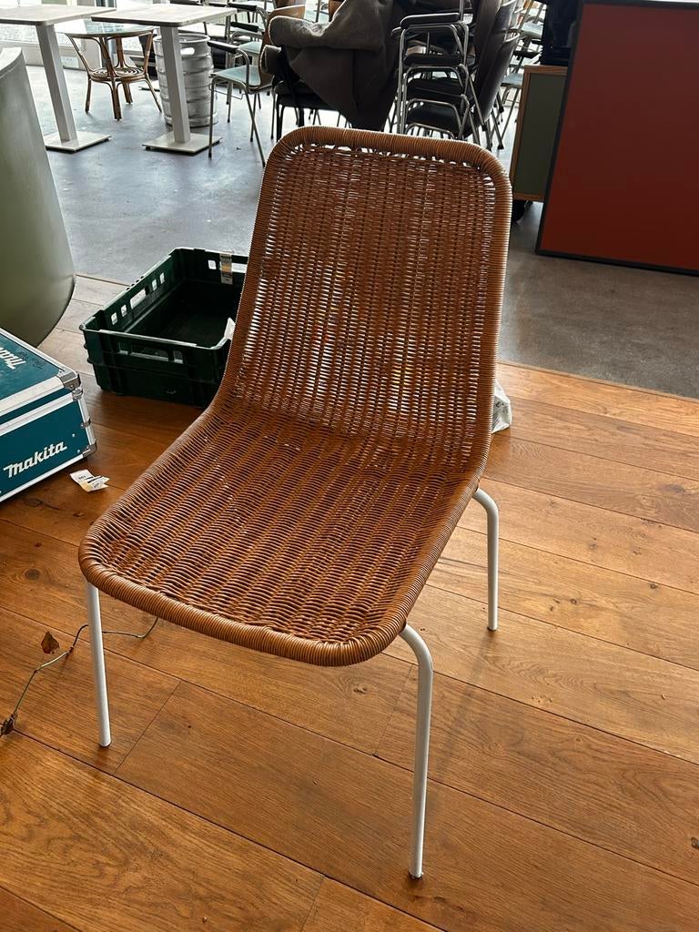 Partij van 60 Rotan terrasstoelen - Gebruikt (Moeten weg), Gebruikt, Bruin, Riet of Rotan, Ophalen of Verzenden