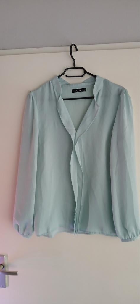 Blouse, shirtje groen, Kleding | Dames, Maat 38/40 (M), Vila, Ophalen of Verzenden, Zo goed als nieuw