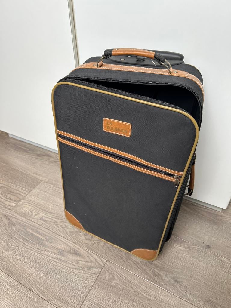 Vintage CS Solingen Koffer met Wieltjes, Overige materialen, Gebruikt, Slot, Minder dan 35 cm