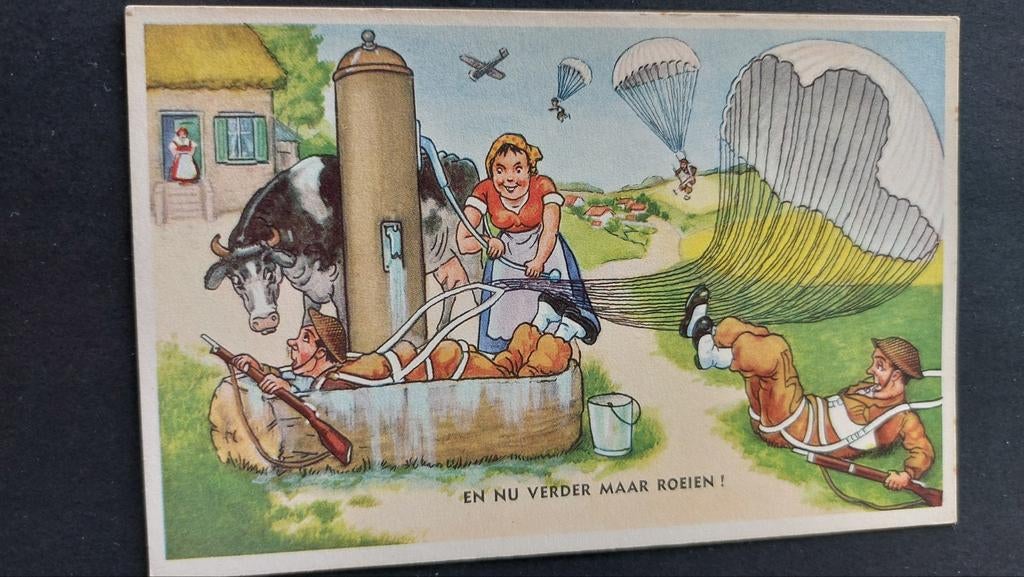 Militair humor, en nu verder maar roeien!, Verzamelen, Verzenden, 1940 tot 1960, Ongelopen, Overige thema's