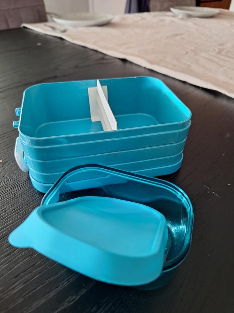 Mepal lunchbox met uitneembaar bakje - Blauw, Huis en Inrichting, Ophalen of Verzenden, Gebruikt