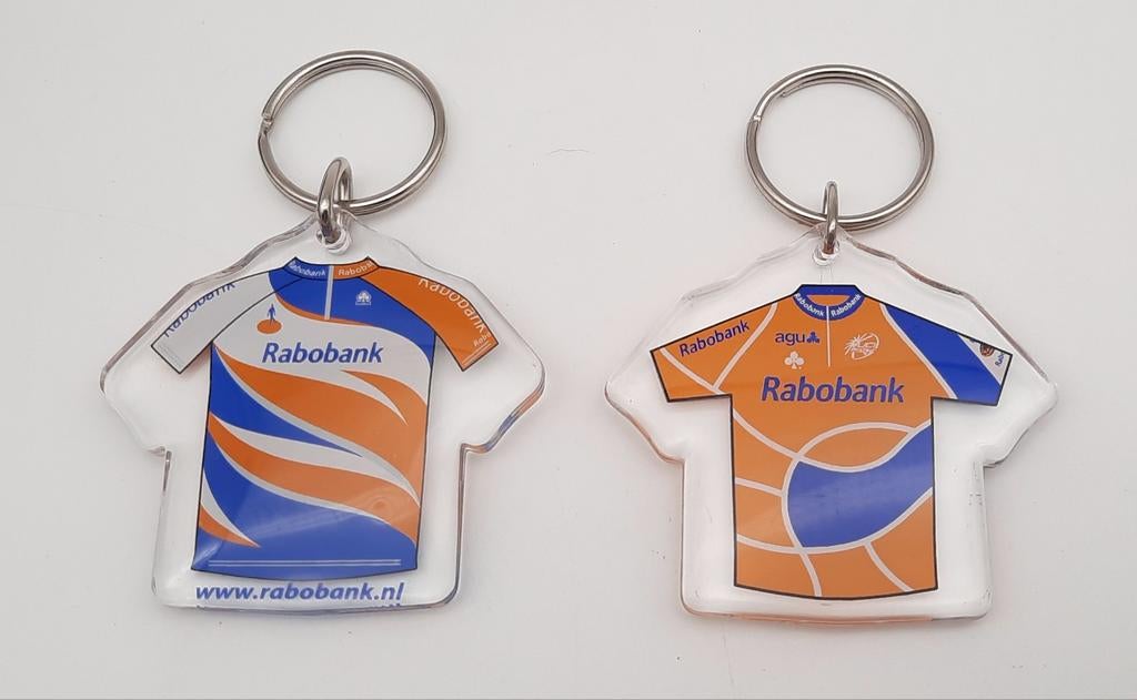 2 Verschillende Wielrennen Rabobank sleutelhangers, Ophalen of Verzenden, Zo goed als nieuw, Sport