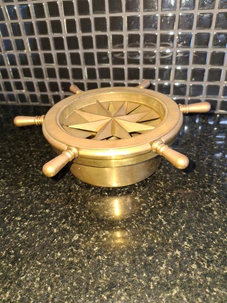 Vintage messing scheepsroer asbak/schaal, Ophalen of Verzenden