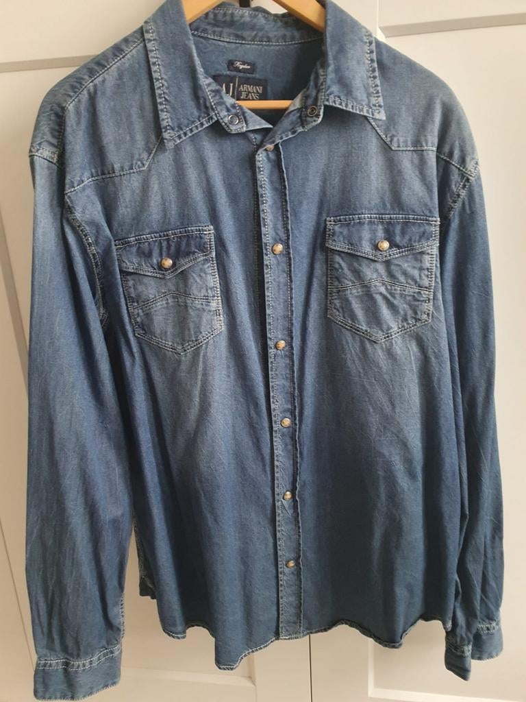 Armani Jeans spijkeroverhemd, Armani jeans, Blauw, Ophalen of Verzenden, Zo goed als nieuw