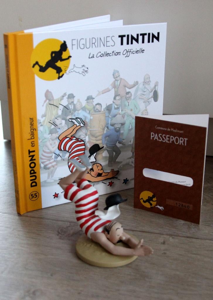 Moulinsart figurine n 55 Jansen zwemmen Tintin Hergé Kuifje, Verzenden, Kuifje, Zo goed als nieuw, Beeldje of Figuurtje