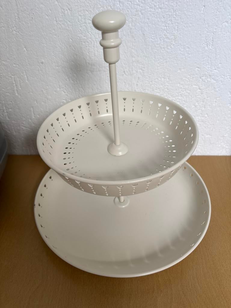 IKEA Etagere 2-laags, beige - Perfect voor gebak & fruit, Ophalen, Gebruikt