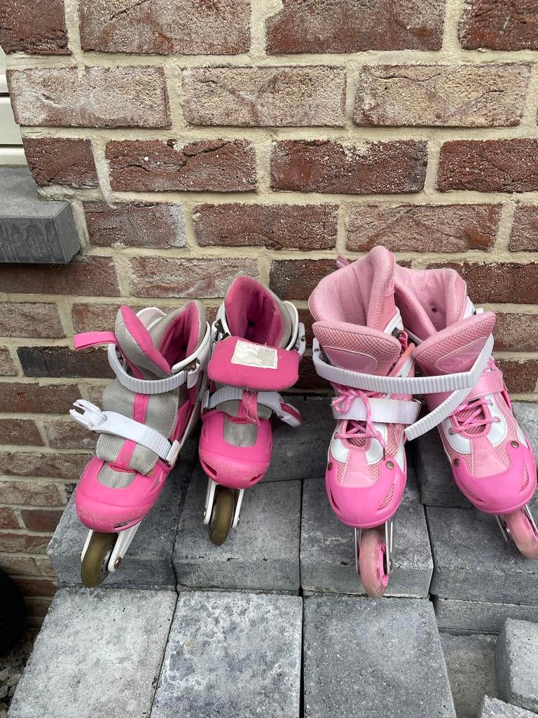 2x rolschaatsen, Kinderen en Baby's, Speelgoed | Buiten | Rolschaatsen, Ophalen, Zo goed als nieuw