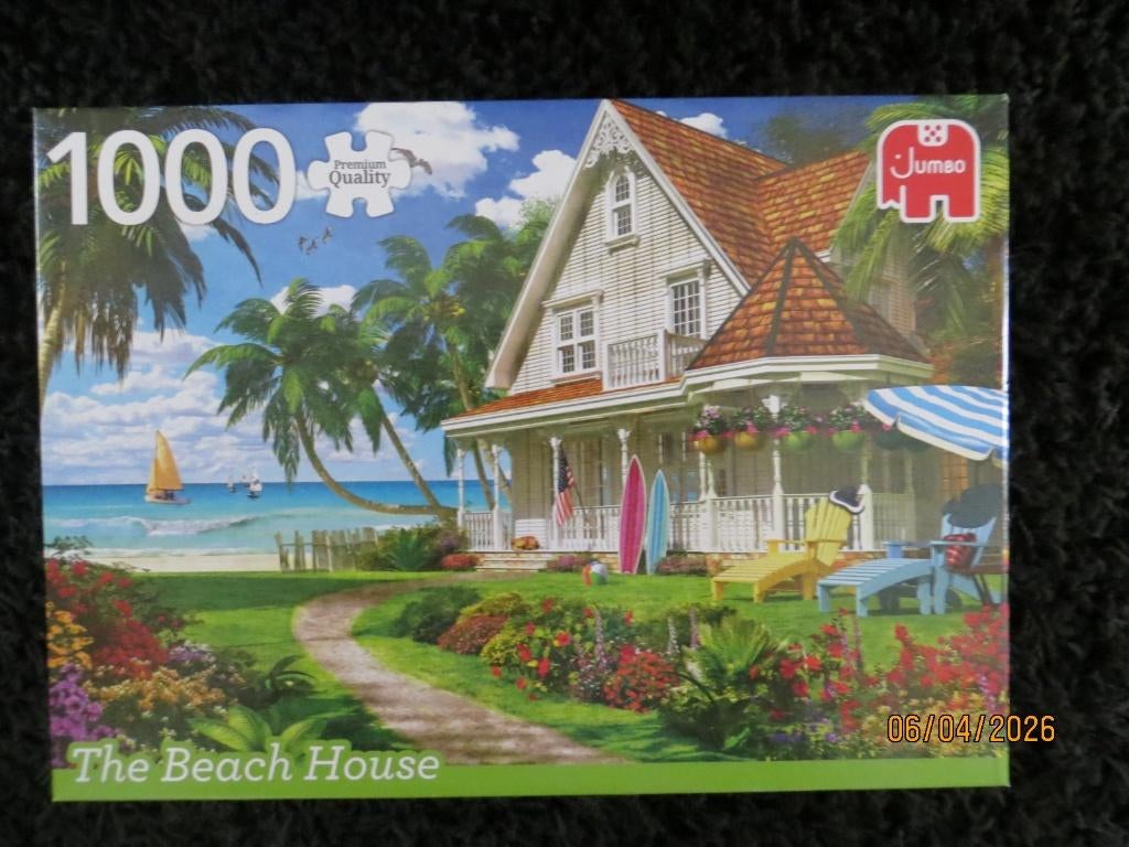 Jumbo puzzel 1000 delen The Beach House, Ophalen of Verzenden, 500 t/m 1500 stukjes, Zo goed als nieuw, Legpuzzel