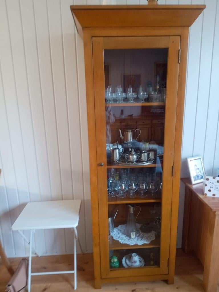 Vitrine kast eiken, Ophalen, Gebruikt, 50 tot 100 cm, Onbekend