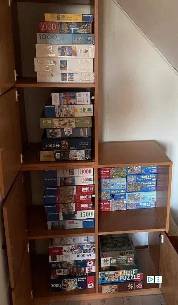 (€3,50 tot €4,50) A-merk legpuzzels 950 1000 1500 stukjes, Ophalen of Verzenden, 500 t/m 1500 stukjes, Zo goed als nieuw