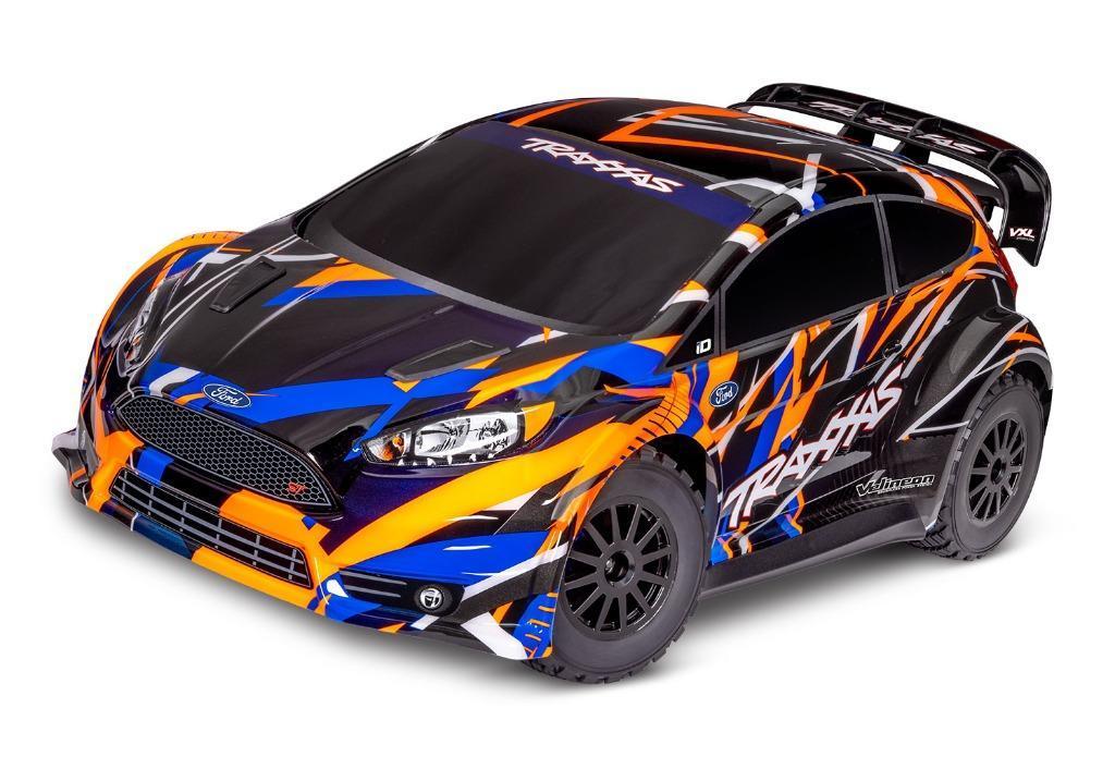 Traxxas Ford Fiesta ST Rally VXL Oranje, Elektro, Nieuw, Ophalen of Verzenden, Auto onroad