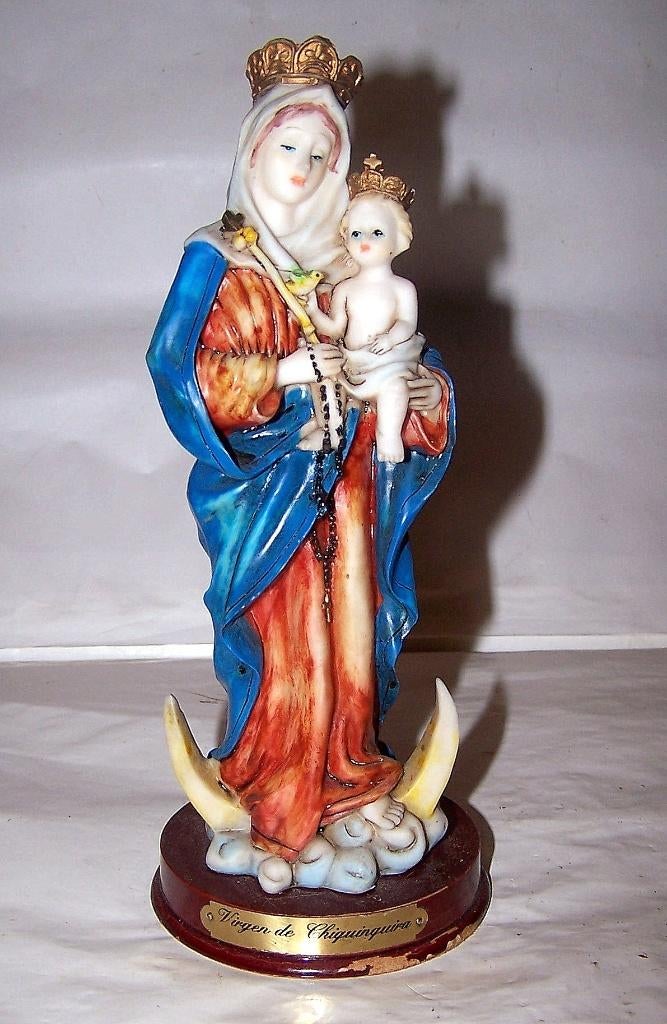 Beeldje De Maagd van Chiquinquirá, beschermheilige Colombia., Ophalen of Verzenden, Zo goed als nieuw, Beeld(je), Christendom | Katholiek