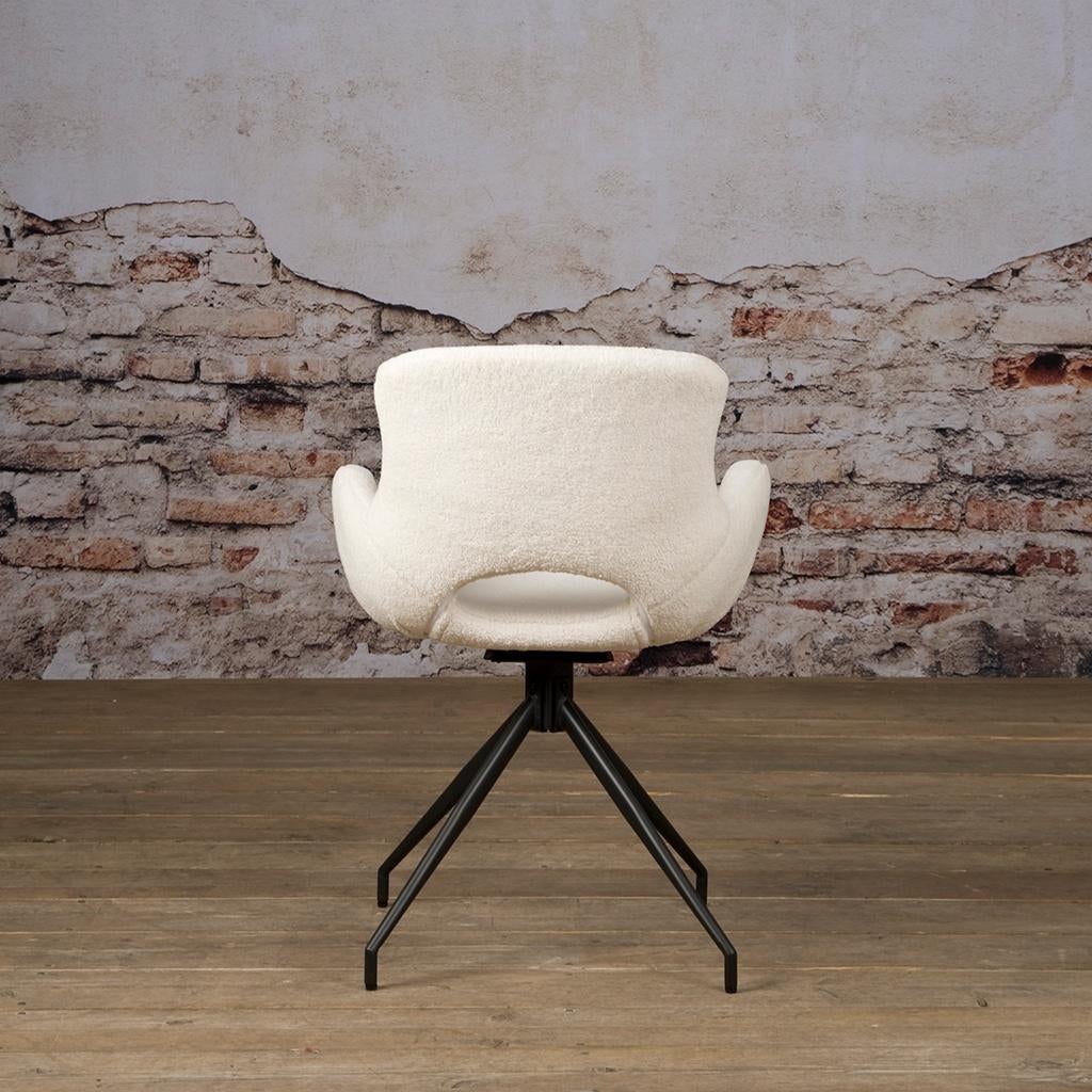 *VOORRAAD* 6 Eetkamerstoel Campo Stof Wit €1014 NU €594 (19), Wit, Nieuw, Ophalen of Verzenden, Draaibare eetkamerstoel stoelen teddy stof wit gratis bezorgd