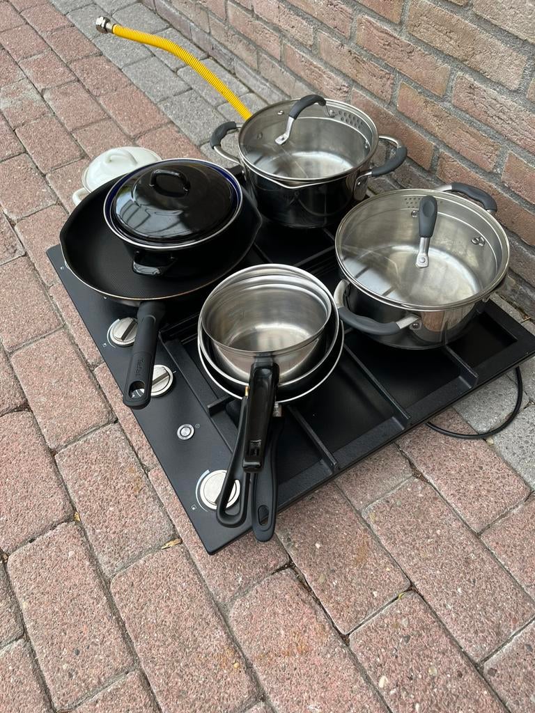 4 pits gasstel, Ophalen, Gebruikt, 4 kookzones, Gas