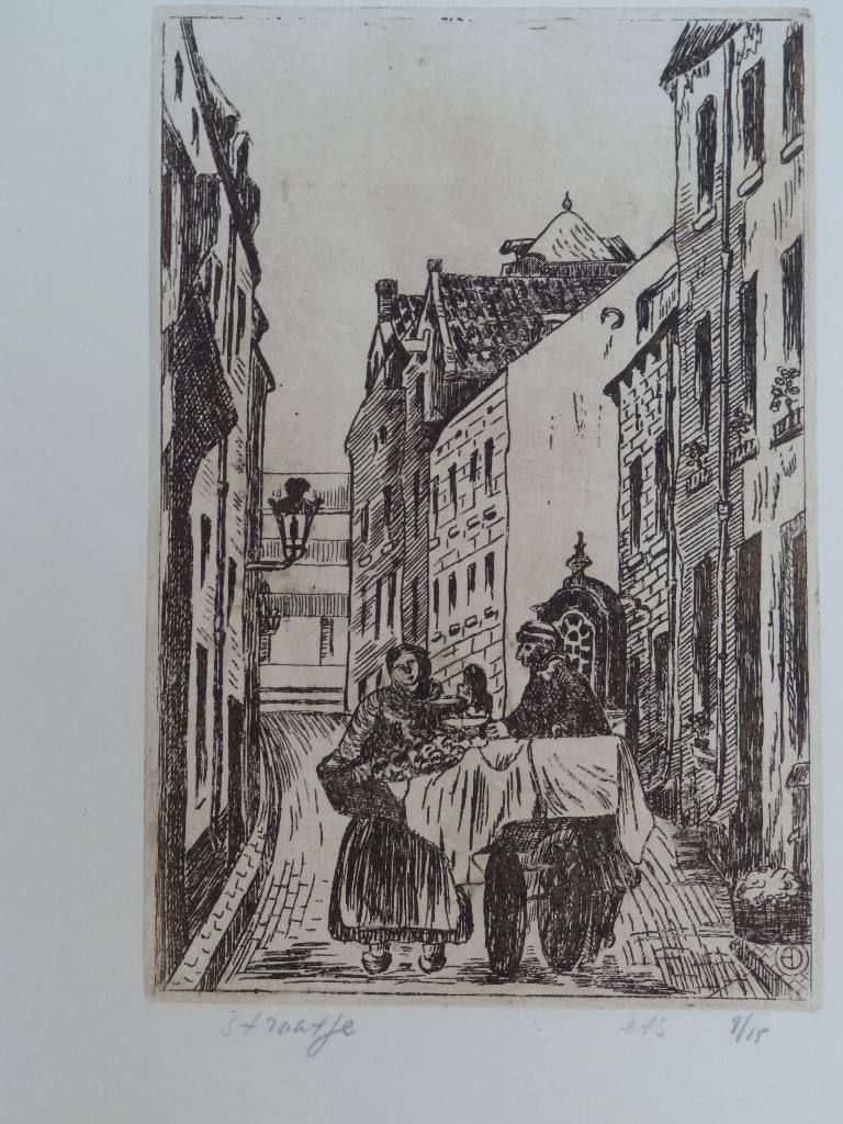 ets Straatje handkar fruit Zuid Limburg, nr 3-15 monogram AO, Verzenden