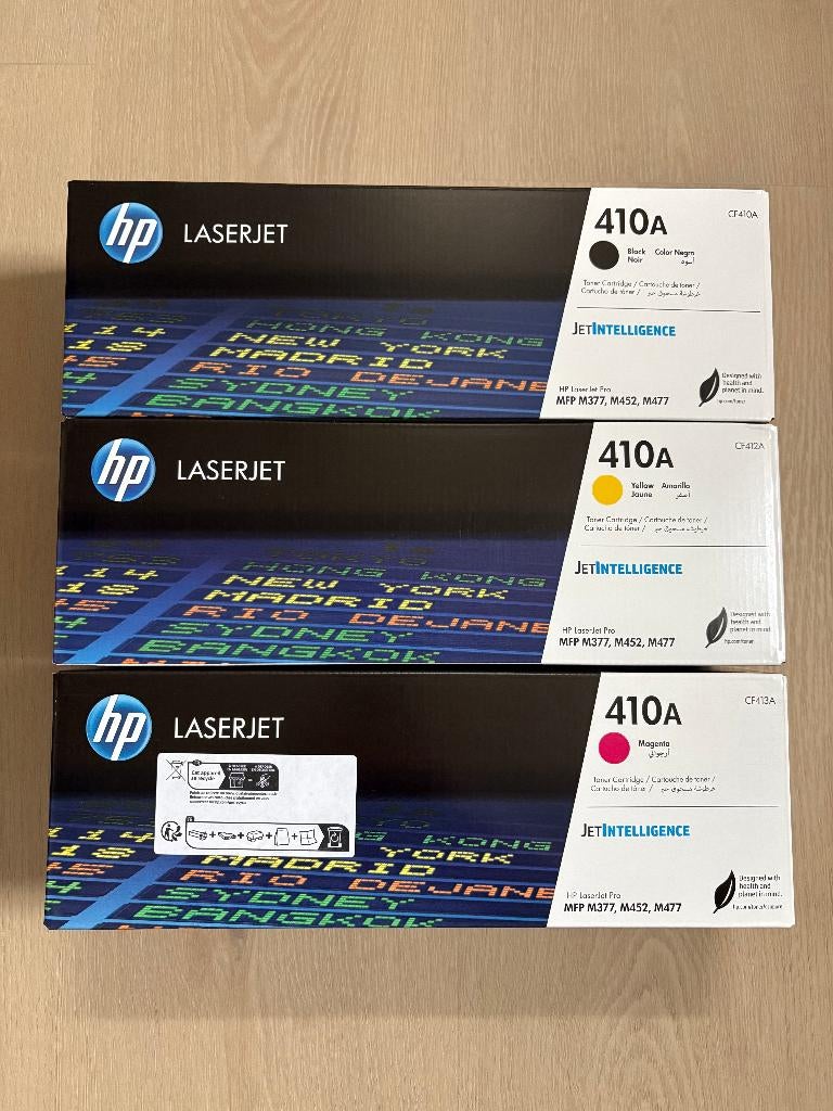 HP 410a Toners Black, Yellow en Magenta - Nieuw in doos, Computers en Software, Printerbenodigdheden, Ophalen of Verzenden, Nieuw
