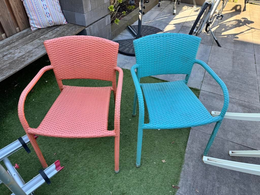 Vervoort tuinstoelen, Tuin en Terras, Tuinstoelen, Ophalen of Verzenden, Zo goed als nieuw, Wicker, Stapelbaar