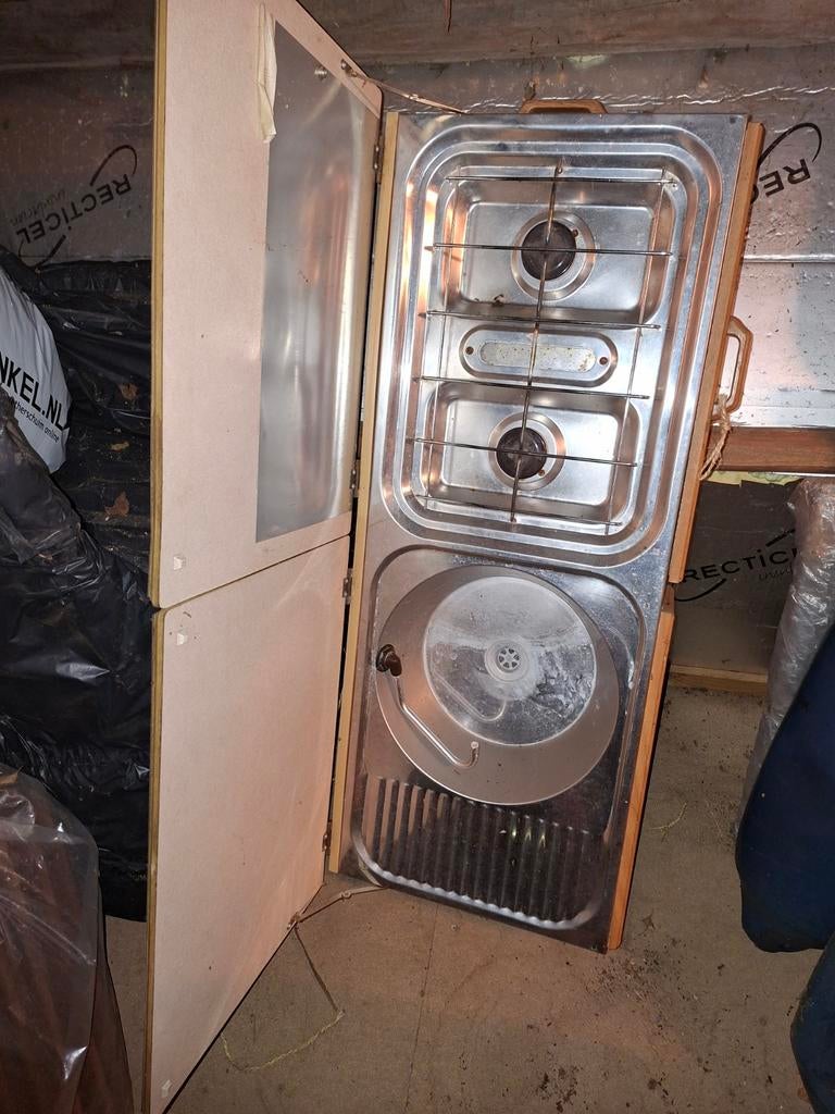Inbouw gasstel met oven en wasbak, Ophalen, Kombuis en Sanitair, Zeilboot of Motorboot