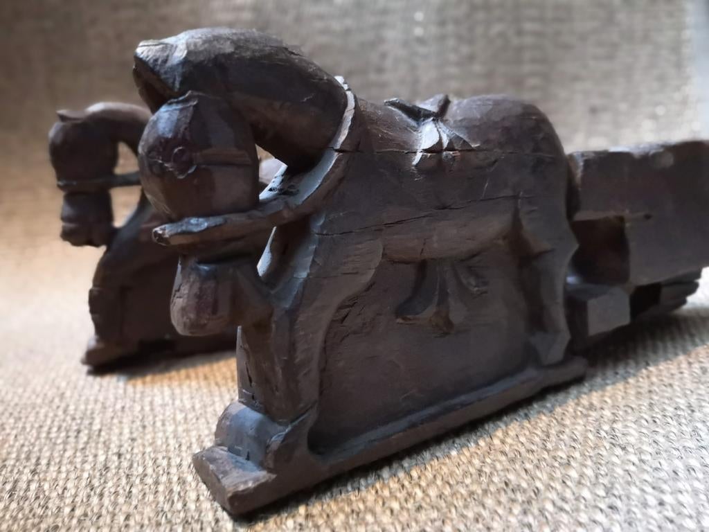 Antieke houten paarden uit India, Ophalen of Verzenden