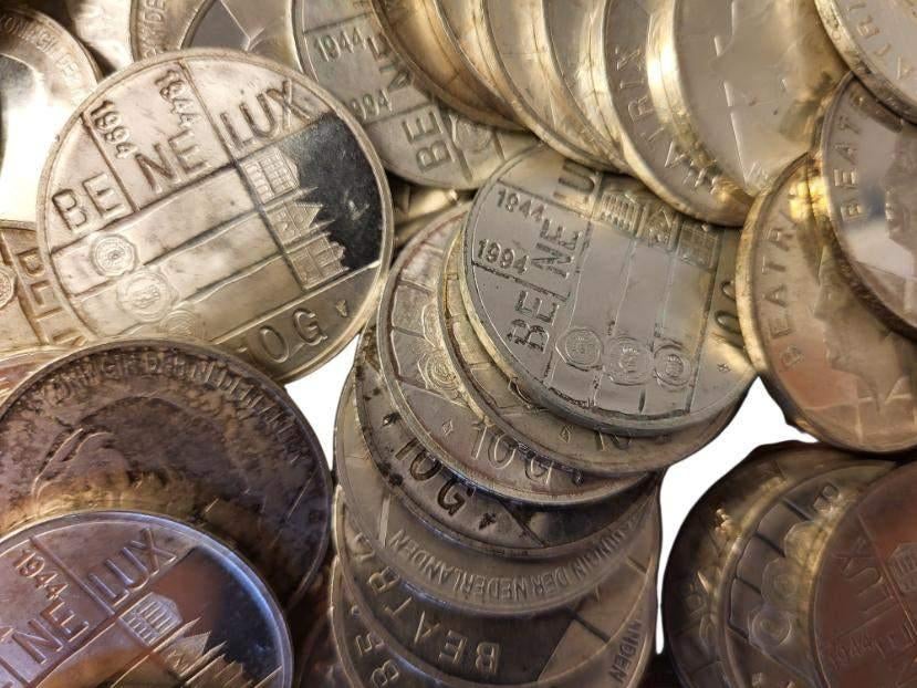 Nederland 1 kilo zilveren tientjes 1994 Benelux, Ophalen of Verzenden, Zilver