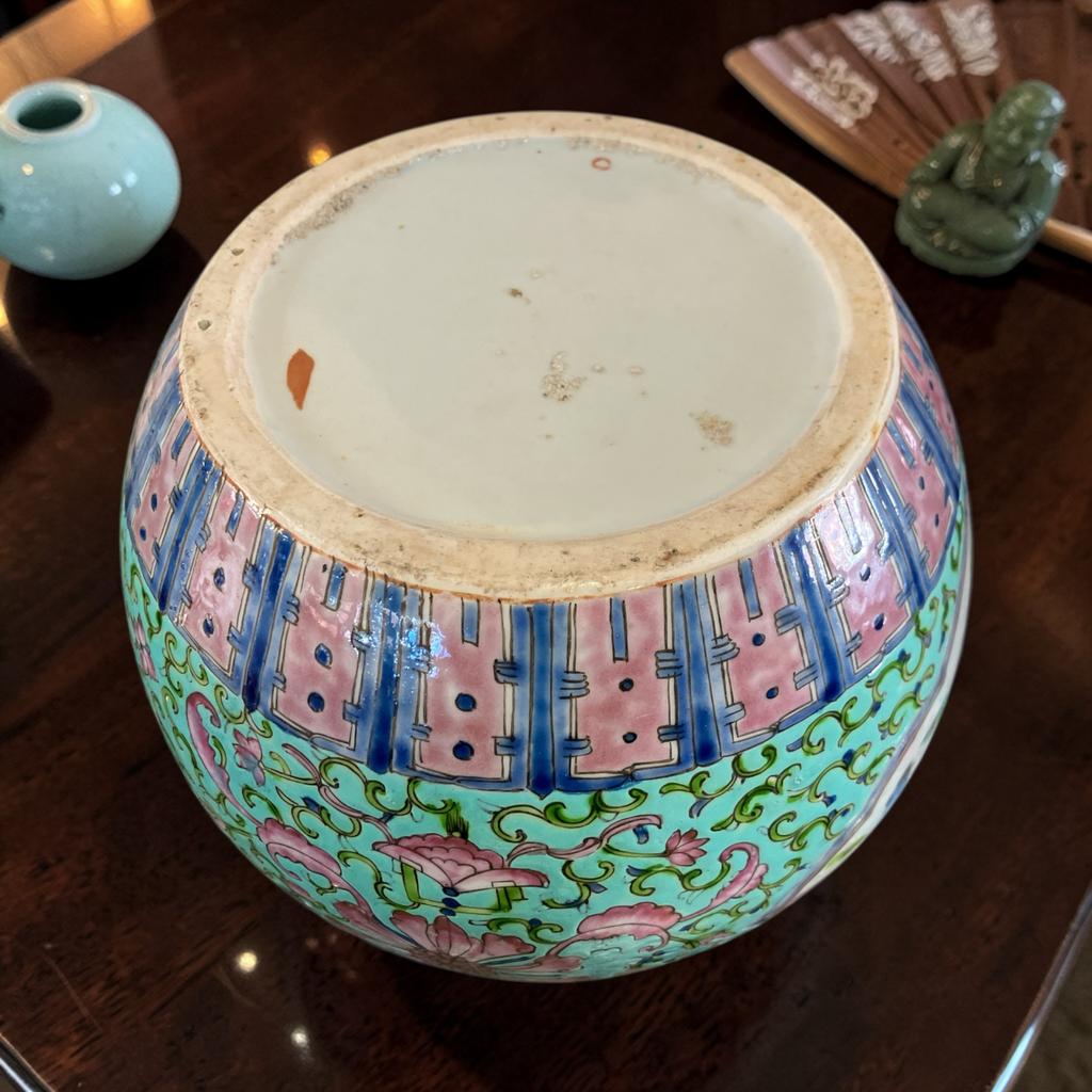 Vintage Chinese Porseleinen Deksel / Voorraad Potten, Ophalen of Verzenden