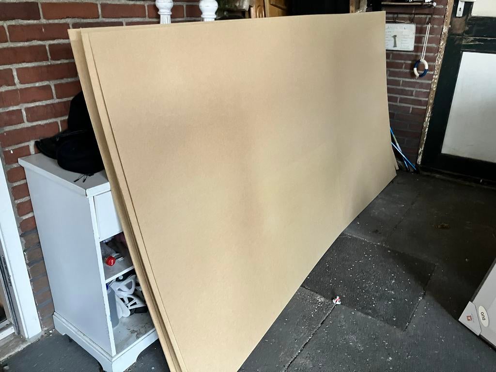 4 nieuwe hardboard platen 122x244 cm, Ophalen, Nieuw, Overige materialen, Minder dan 20 mm
