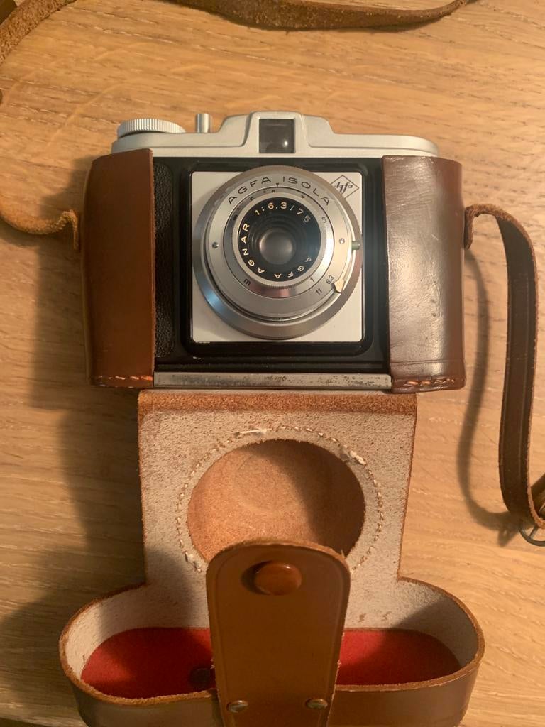 Agfa Isola 6x6 met originele lederen case, Ophalen of Verzenden, 1940 tot 1960, Fototoestel