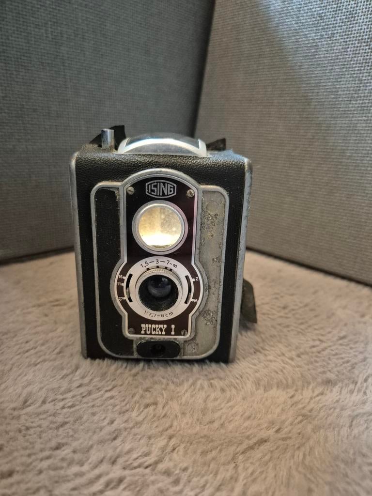 Vintage Ising Pucky 1 Box Camera, Ophalen of Verzenden, Gebruikt, Compact, Overige Merken