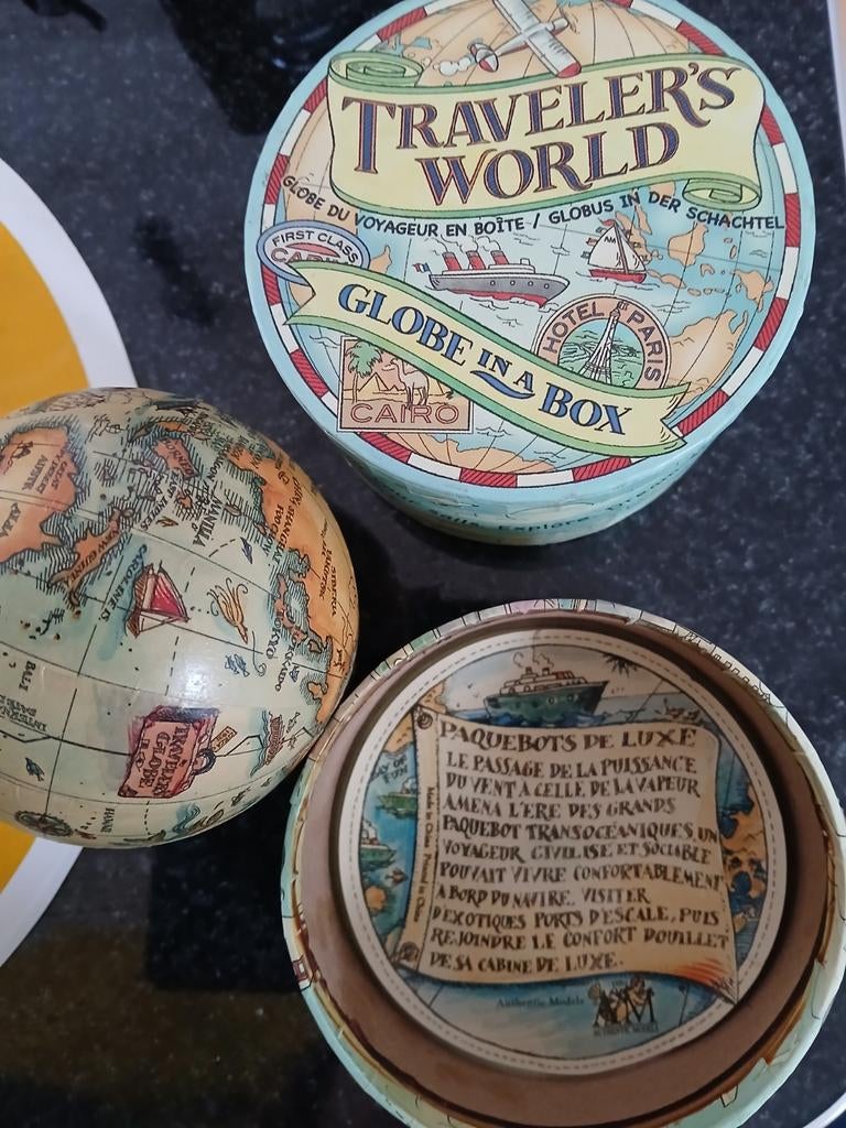 Vintage Globe in Doos - Traveler's World, Ophalen of Verzenden, Interactief, Gebruikt