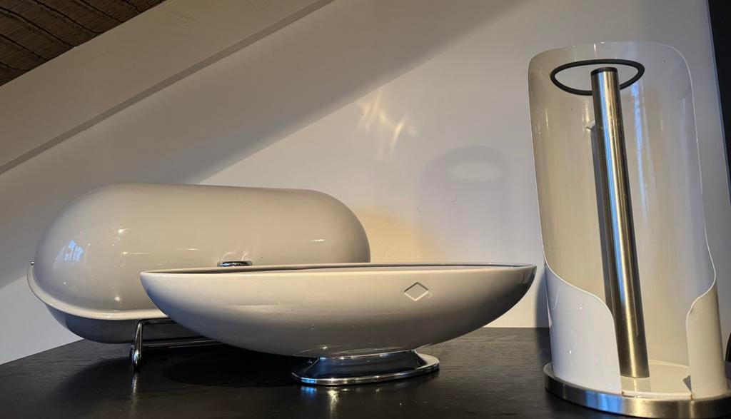 Wesco Cool Grey Broodtrommel - Fruitschaal - Keukenrolhouder, Huis en Inrichting, Keuken | Keukenbenodigdheden, Ophalen of Verzenden