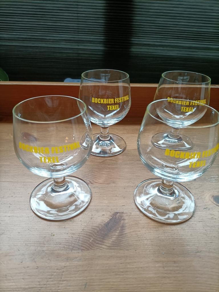 Texel Bockbier festival 4 proefglaasjes glazen, Ophalen of Verzenden, Zo goed als nieuw