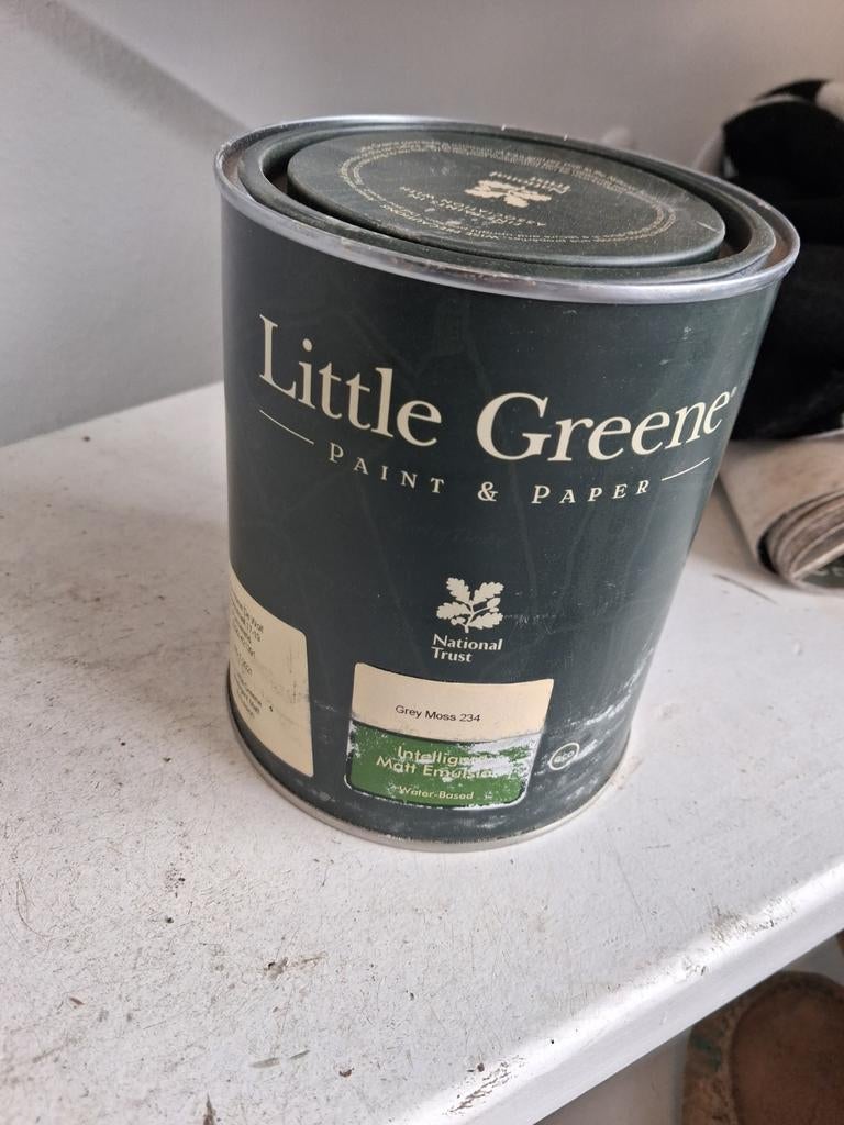 Little Greene Verf - Grey Moss 234, Doe-het-zelf en Verbouw, Verf, Beits en Lak, Gebruikt, Ophalen of Verzenden, Verf, Grijs