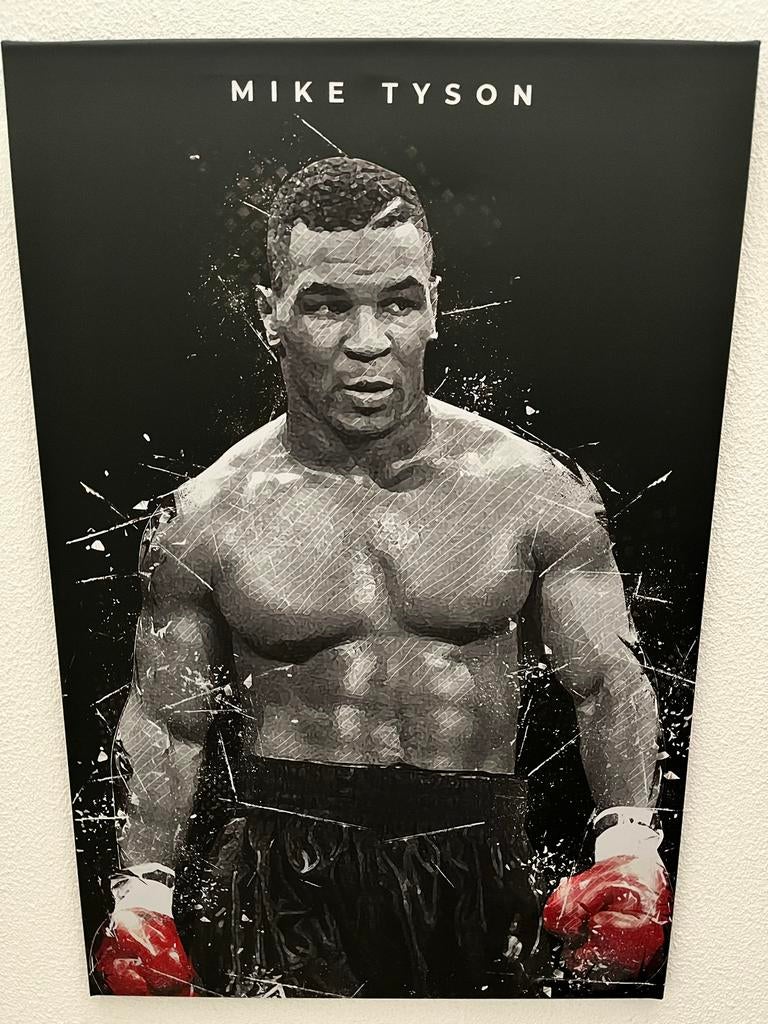 Mike Tyson Canvas Schilderij - 60x90 cm, Ophalen of Verzenden, Zo goed als nieuw, Schilderij, 75 cm of meer