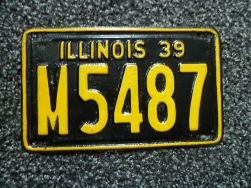Kentekenplaat licenseplate Illinois 1939 USA, Verzenden, Gebruikt, Auto's