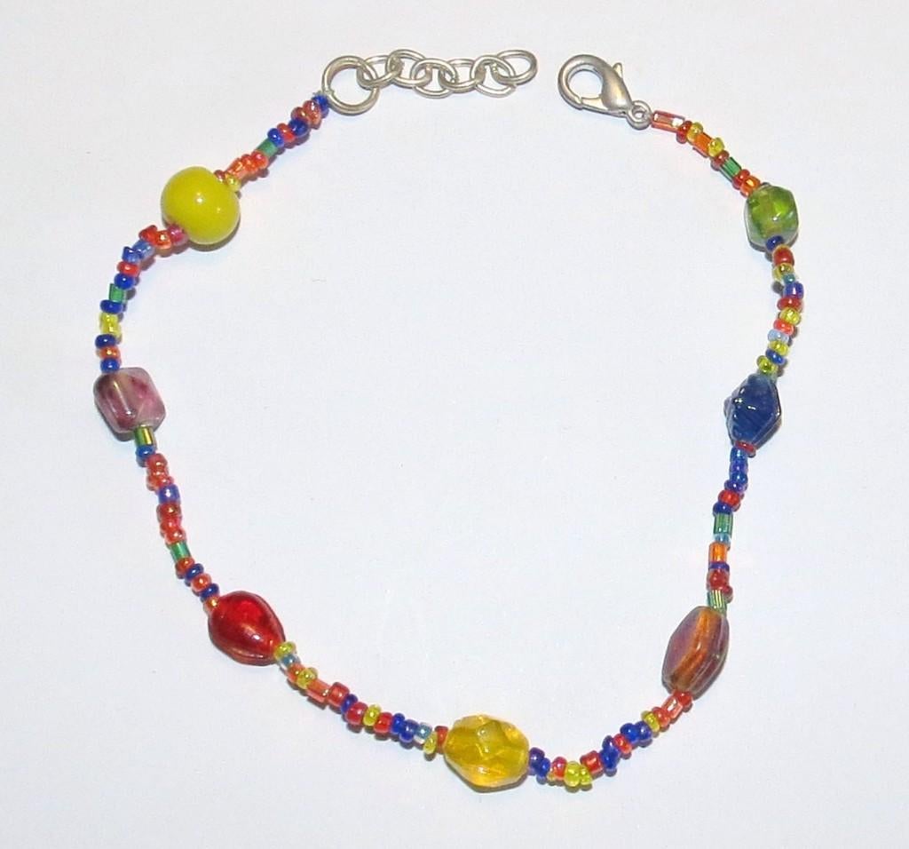 Zilverkleurig Armbandje met mooie gekleurde kralen  25cm, Marktplaats@koningsieraden.nl, Overige materialen, Verzenden, Nieuw