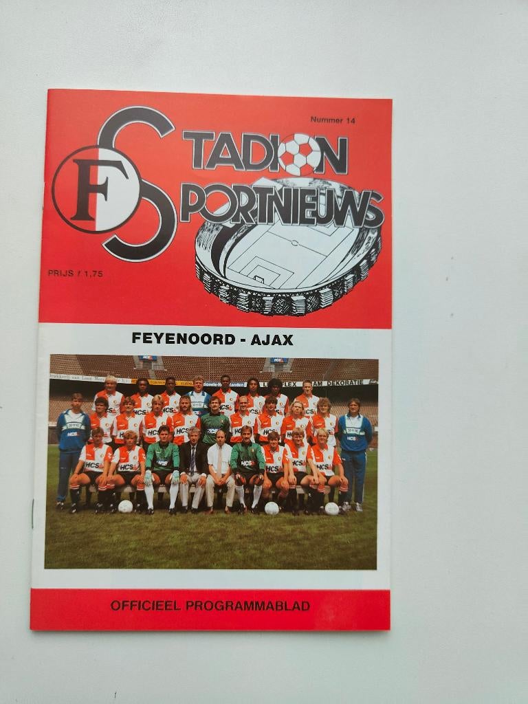 Feyenoord - AJAX officieel programma 1 april 1990, Verzenden, Zo goed als nieuw, Ajax, Overige typen