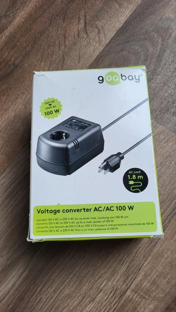 Spanningsomvormer 110V naar 230V - Goobay AC/AC 100W, Ophalen of Verzenden, Gebruikt