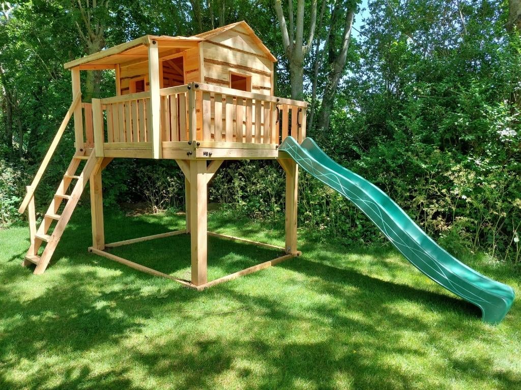 BOOMHUT KASTEEL speeltoren speelhuis klimtoren speeltoestel, Kinderen en Baby's, Speelgoed | Buiten | Speeltoestellen, Nieuw, Brandweerpaal