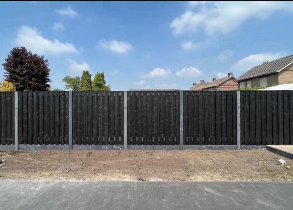 Zwarte tuinscherm | 21 planken | vanaf €125 per meter, Ophalen, Nieuw, Hout, Tuinhek