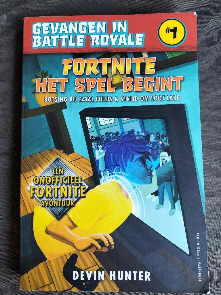 Gevangen in Battle Royale 1 - Fortnite - Het spel begint, Ophalen of Verzenden, Zo goed als nieuw, Devin Hunter, Fictie algemeen