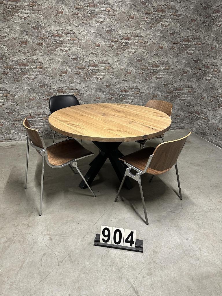 Eiken ronde eetkamertafel A+ kwaliteit, Info@antiekgroothandel.com, Rond, Nieuw, Ophalen of Verzenden