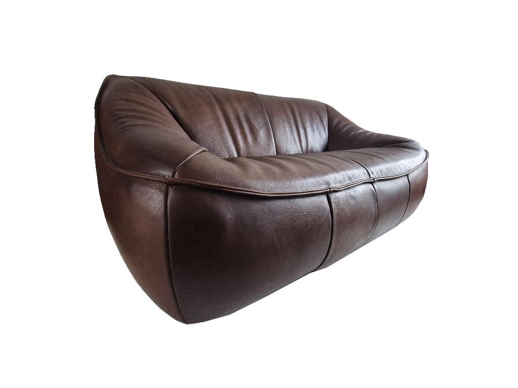 Waanzinnig mooie vintage bank design Gerard van den Berg, Ophalen of Verzenden, Gebruikt, Bruin, Leer