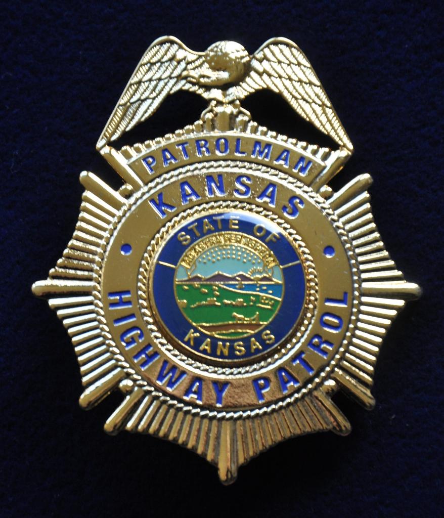 Amerikaanse politie badge Kansas Highway patrol, Verzamelen, Ophalen of Verzenden, Overige soorten, Amerika, Embleem of Badge