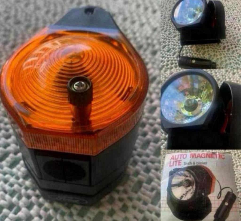 Retro vintage auto pechlamp met blinkerlicht nieuw in doos, Ophalen of Verzenden, Nieuw